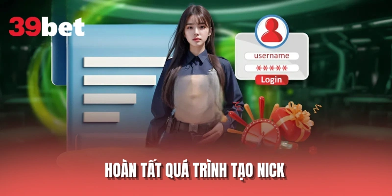 Hoàn tất quá trình tạo nick cược